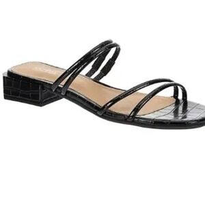 Black Strappy Michael Kors by Michael Shannon Ruby wedge sandals size 9M